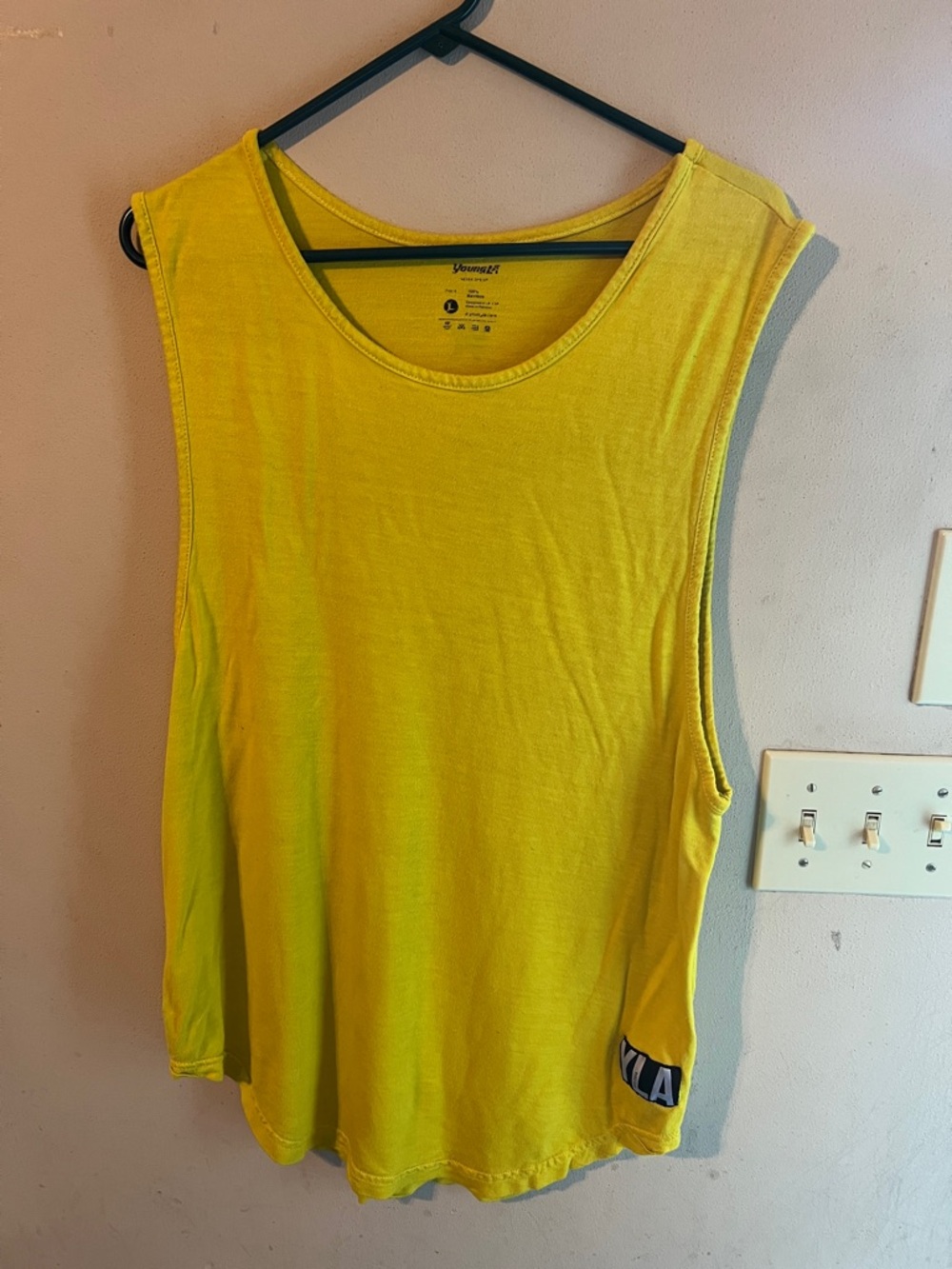 YOUNGLA OVERSIZED YELLOW TANK TOP SIZE LARGE